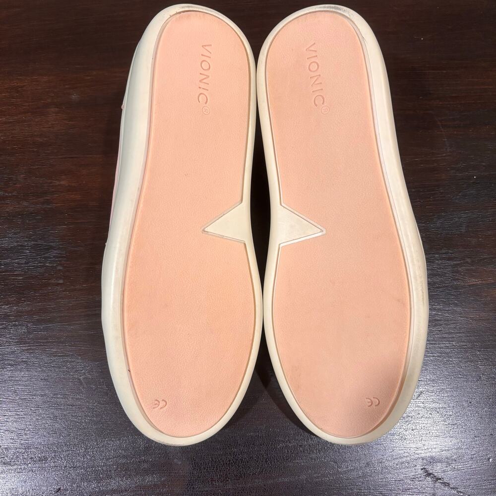 Vionic Penelope Pale Blush Pink Leather Slip On Orthotic Sneakers- size 8 - Picture 4 of 4